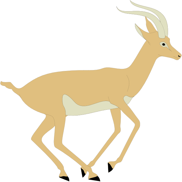The image shows a cartoon of an antelope with long legs standing next to it on its hind legs is another smaller animal that appears similar but has shorter horns than the first one.