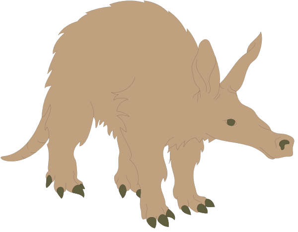 The image shows a cartoon of an animal that resembles a kangaroo with large ears standing upright on its hind legs against a black background.