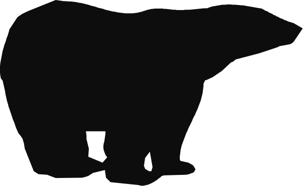 The image shows a black silhouette of an animal with its head turned to look at something offscreen against a white background.