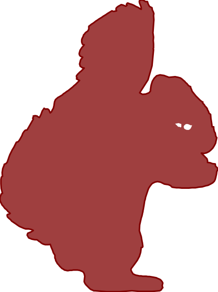 The image shows a red cartoon rabbit with wings standing upright on its hind legs against a white background.