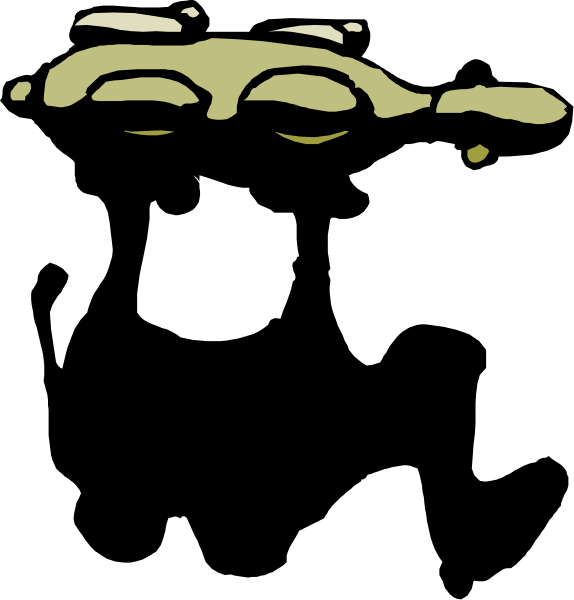 The image shows a black background with two white silhouettes of cartoon characters: on top is an open mouth character that appears to be shouting or speaking; below it is another figure resembling a fish, which seems surprised and has its eyes wide in surprise.