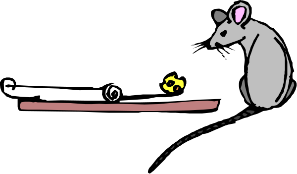 The black and white cartoon shows a mouse sitting atop an object that resembles a book with pages open to either side of it; next to this is another character who appears to be a cat lying down, also in grayscale tones.