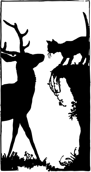 The image shows a black and white photo of an outdoor scene with trees visible through what appears to be a window frame on the left side; there is no clear indication of any objects, people, animals, actions, or setting in this small clip-art image due to its low resolution and lack of detail.