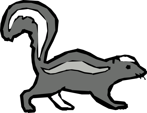 The black and white illustration shows a squirrel on its hind legs with two front paws raised as if it's running towards another animal that is also depicted in profile facing leftwards; both animals have long tails, resembling raccoons or similar creatures.