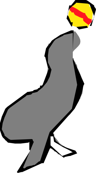 The black and white silhouette of a bird holding an object with its beak while standing on what appears to be grass in front of trees under clear skies.