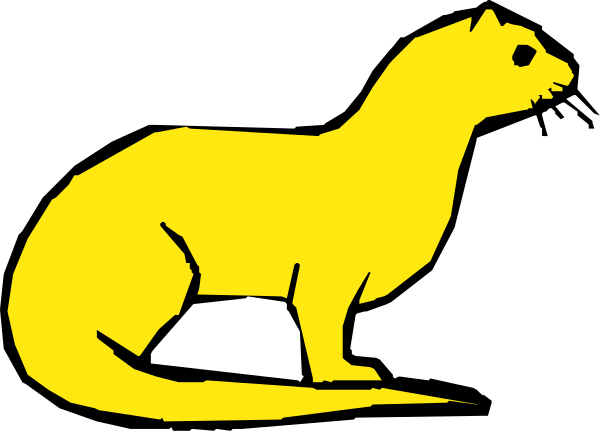 The image shows a cartoon of an otter sitting on top of what appears to be a book with its head resting in front of it as if reading.