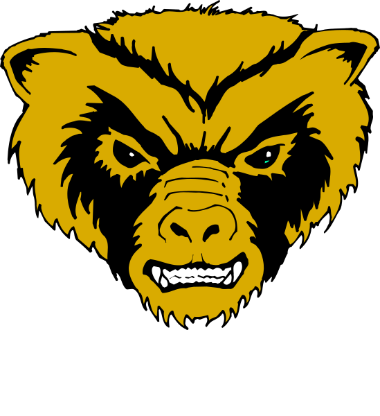 The image shows a stylized graphic of an angry wolf's head with sharp teeth bared against a black background.