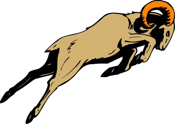 The image shows a black horse galloping with an orange jockey on its back against a dark background; there is no text present in this clip-art illustration.