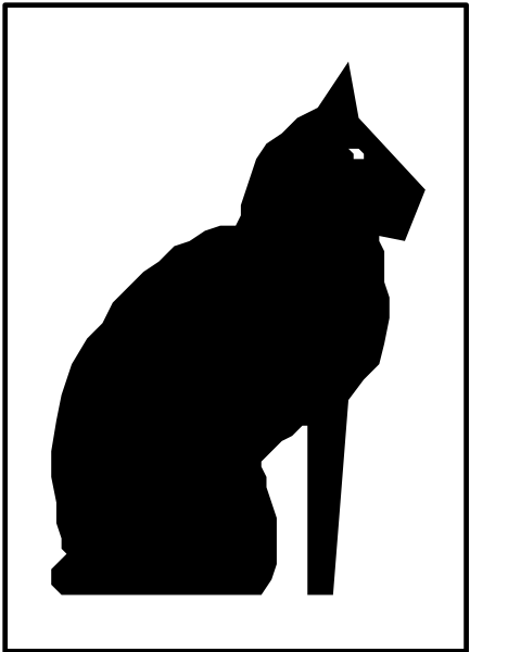 The black silhouette of a cat on an icon with text below it that reads "CAT".