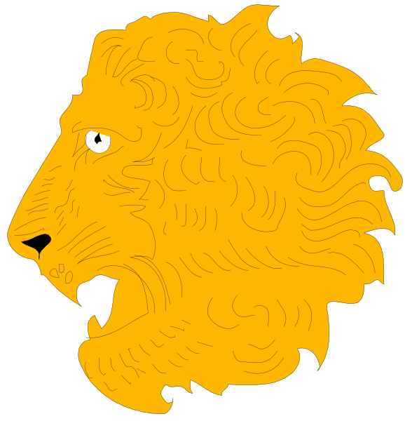 The images show a cartoon lion's head with an open mouth against two different backgrounds: black for the left image and white for the right one.
