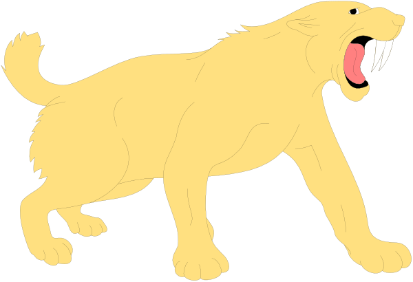 The image shows a cartoon of an animated lion with its mouth open as if roaring, set against a black background.