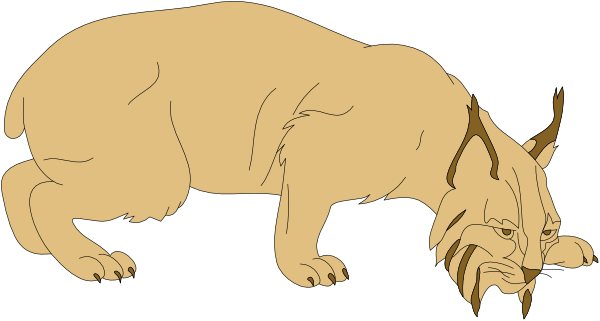 The image shows a cartoon of an animal that resembles a dog with humanoid features lying on its side next to what appears to be another character in profile view who is also anthropomorphic but has feline characteristics, such as ears and whiskers; both characters have exaggerated facial expressions.