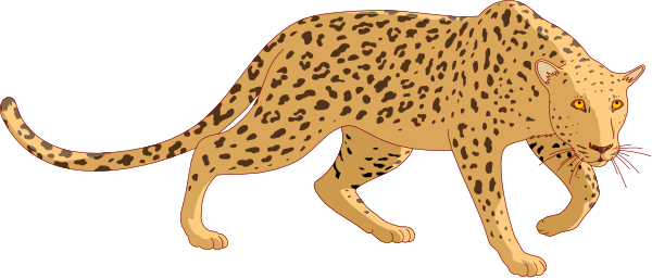 The image shows a cartoon of two cheetahs running side by side with their mouths open as if roaring; one is in front while the other follows behind on what appears to be an African savannah background, depicted through simple lines and shapes typical for clip-art images.