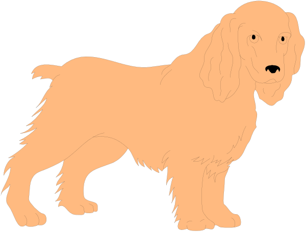 The image shows a black silhouette of an orange dog standing on its hind legs with front paws raised as if it's waving at someone against a white background.