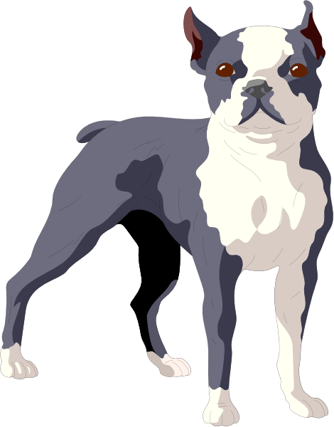 The image shows a cartoon of an animated dog standing upright on its hind legs with red eyes against a black background.