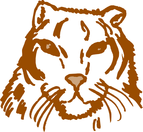 The image shows a stylized depiction of an animal that resembles a tiger's head with its eyes closed against a black background.