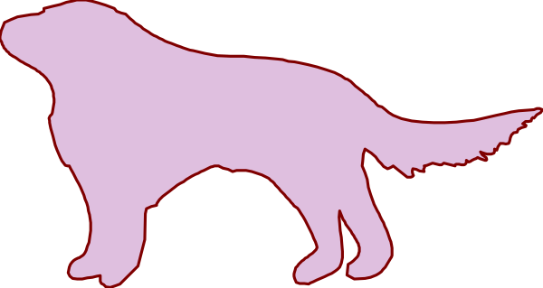 The image shows a pink dog standing on its hind legs with an upright tail against a black background.