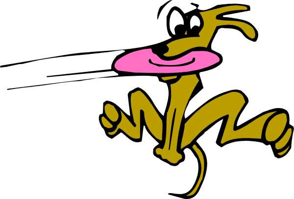 The image shows a cartoon character that resembles Scooby from "Scooby-Doo," standing on two legs with one hand raised to its mouth as if speaking into it while wearing yellow pants, against a black background.