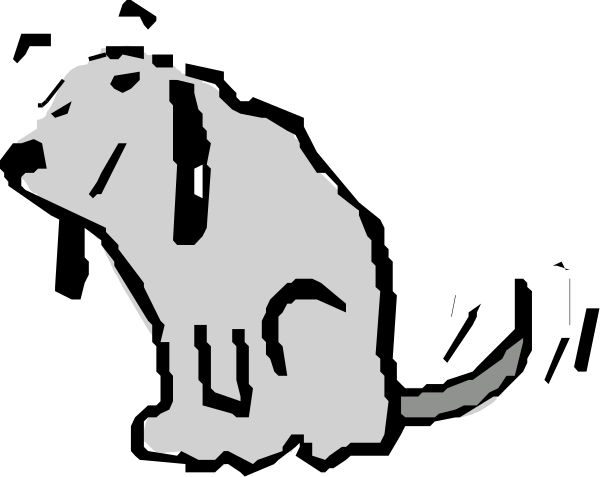 The black and white logo of a dog with its head resting on top of another object that appears to be an animal's face as well.