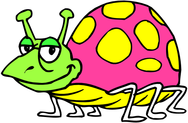 The image shows a cartoon snail with large eyes wearing pink polka dots on its back, crawling across what appears to be grass in an outdoor environment during daylight hours.
