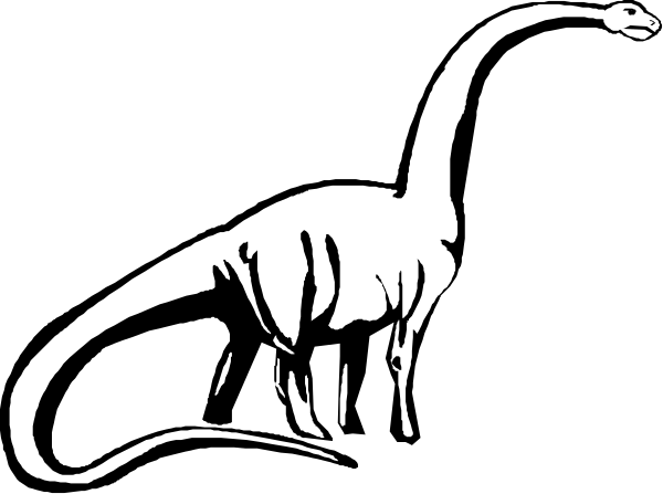 The black and white silhouette of a dinosaur with its mouth open as if roaring against an empty background.