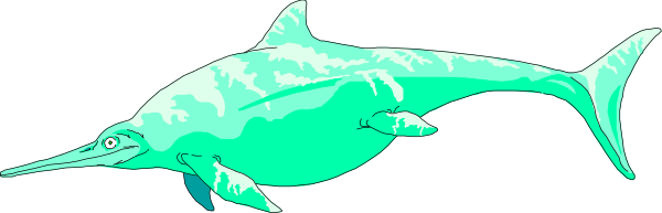 The image shows a green shark swimming underwater with two fins visible on its back.