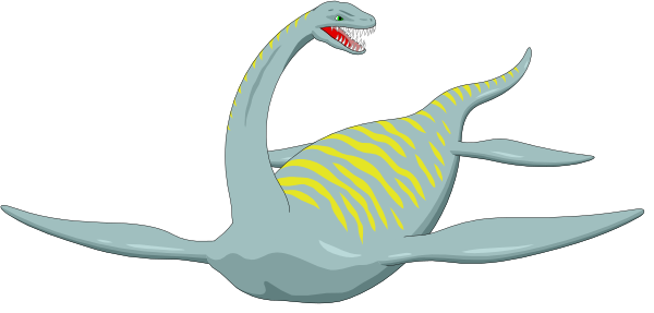 The image shows a cartoon of an alien creature that resembles a whale with yellow stripes on its body flying through space next to what appears to be another similar character in front of it.