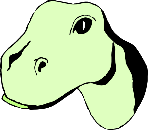 The image shows a black background with two cartoon dog heads on either side of an alien face that is smiling at both dogs.