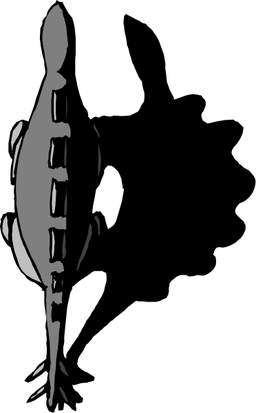 The image shows a black and white photo of an alligator with its mouth open against a dark background.
