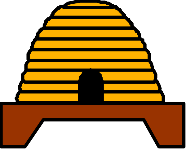 The logo of a building with an archway on top against a dark background.