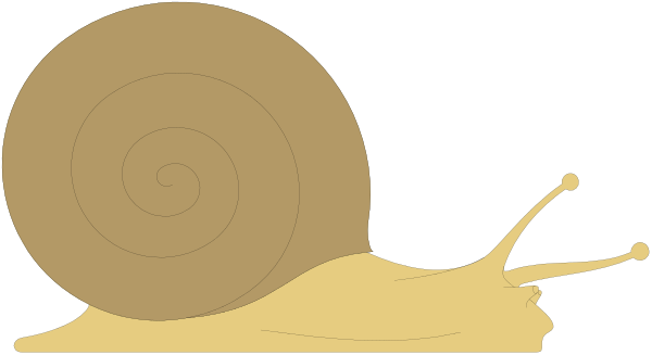 The image shows two snails on a black background with yellow slime between them; there is no text present within this small clip-art illustration.