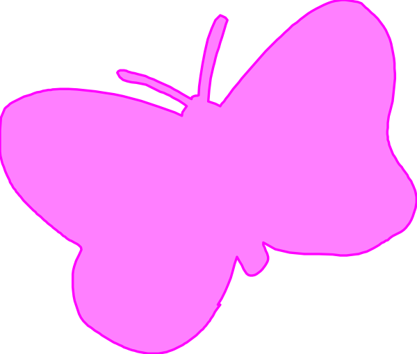 The image shows a pink butterfly with two wings against a black background on an electronic device screen.