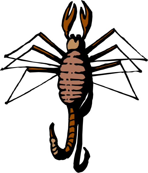 The image shows a stylized graphic of an insect with wings that resembles a bee on its back, set against a black background; it is designed in a simple line drawing style without any shading or coloring details visible within this small clip-art size version.