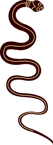 The image shows a wavy line that appears to be made of red material with an orange dot on it against a gray background; there is no text present in this clip-art image.