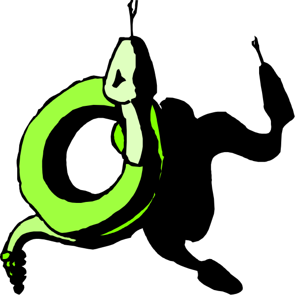 The image shows a black background with two green circles on it; there's no text present within this clip-art picture.