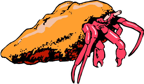 The image shows a cartoon lobster with pink claws sitting on top of what appears to be an orange substance that could possibly represent cheese or another type of food item.