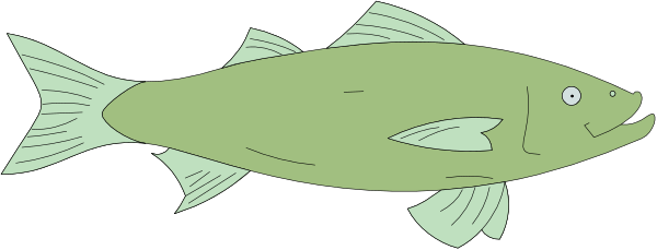 The image shows a cartoon of two fish swimming side by side with their fins extended behind them against a dark background.