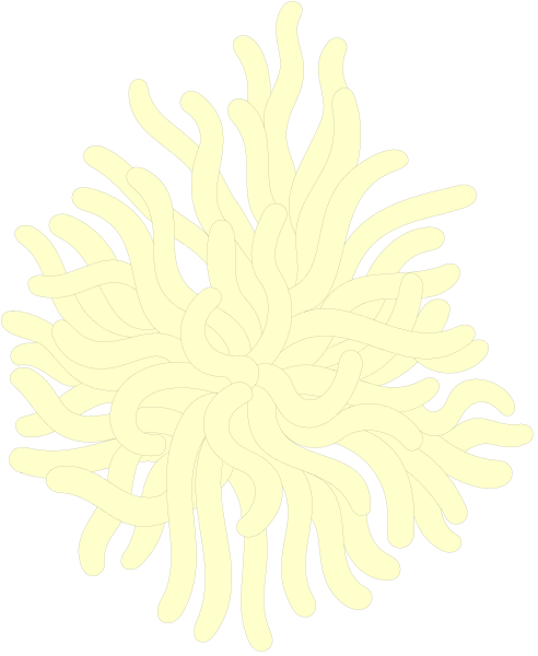 The image shows a simple black and white illustration of an abstract coral reef with various textures that mimic different types of sea creatures like polyps and algae.