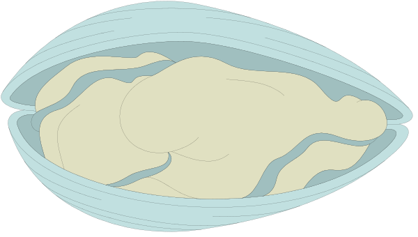 The image shows a cartoon of two ovals with lines connecting them to represent an object that is being moved from left side to right in front of another similar-looking but smaller object on the bottom half of the frame, suggesting motion and interaction between these objects without any additional context or setting provided within this small clip art.