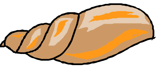 The image shows a cartoon of an orange croissant with flaky layers on top against a gray background.