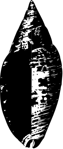The image shows a black and white photo of an object with multiple layers that resembles a tree trunk but is actually composed of several images stacked on top of each other in vertical alignment.
