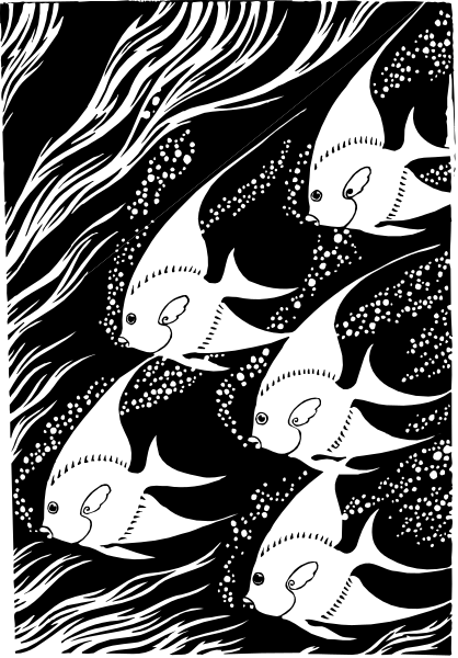 The image shows a black background with white dots that resemble stars scattered across it; there is no other discernible content in this small clip-art picture.