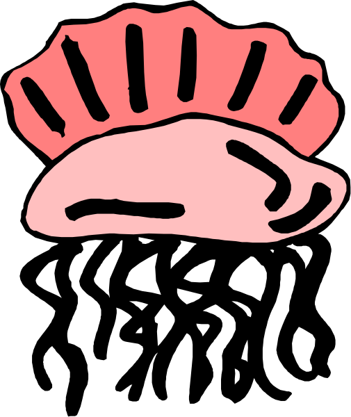 The image shows a cartoon of an open clam shell with pink interior against black background featuring white text that reads "OYSTER".