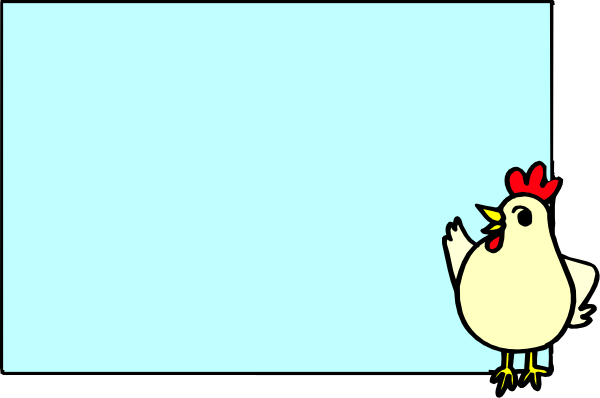 The image shows a cartoon of two chickens standing next to each other near an open window with blue sky outside; there is no text present in this clip-art illustration.