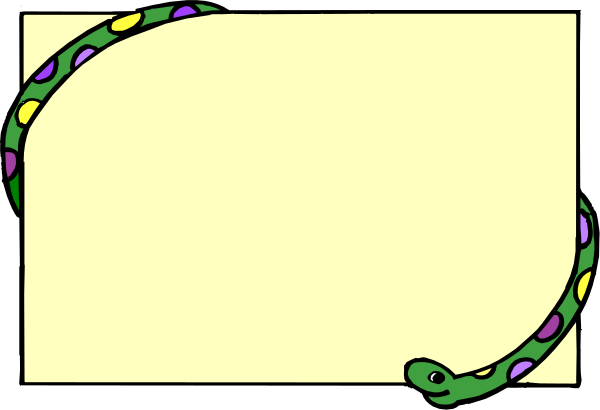 The image shows a cartoon snake with purple spots on its body coiled around an open window frame that is part of a yellow door in what appears to be a room painted white.