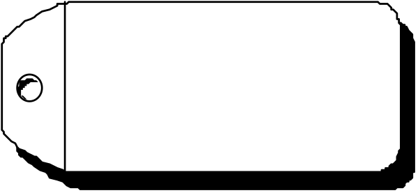 The image shows a simple black and white line drawing of an object that resembles a missile with fins on its sides, placed against a plain background.