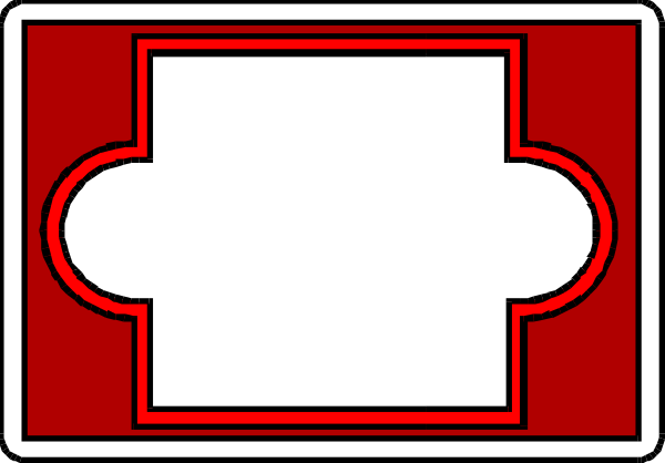 The image shows a red rectangular object with white borders on its sides, resembling an envelope or package design, placed against a gray background.