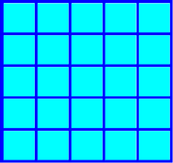 The image shows a blue grid with white squares on it against an indistinct background that appears to be darker than the rest of the scene.