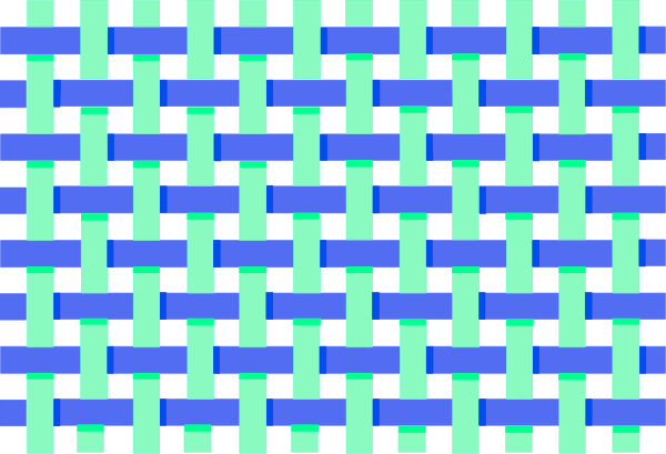 The image shows a patterned fabric with blue stripes on it.