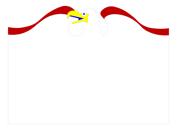 The image shows a pixelated representation of an indoor scene with two characters: on the left is what appears to be a humanoid figure wearing red pants; next to it stands another character that resembles a bird, possibly eagle-like due to its wings and tail feathers. They are positioned in front of a window or door frame which has curtains partially drawn back with one curtain hanging down on the right side. The background is plain white without any distinguishable features besides these two characters.